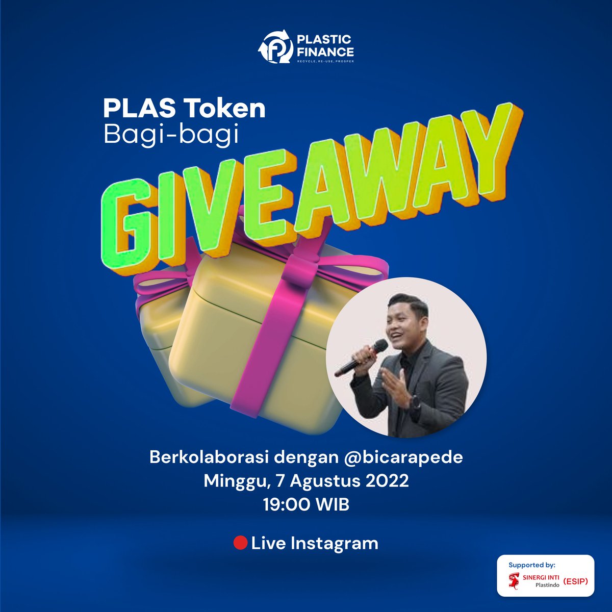 min PLAS excited banget ni mo kasi tau kalo besok ada LIVE INSTAGRAM BAGI-BAGI GIVEAWAY with @bicarapede 🥳🥳🥳

📅 : Minggu, 7 Agustus 2022
⏰ : 19.00 WIB
📍 : Live Instagram 

Stay Tuned ya Sobat PLAS! 💃💃💃
instagram.com/plastoken