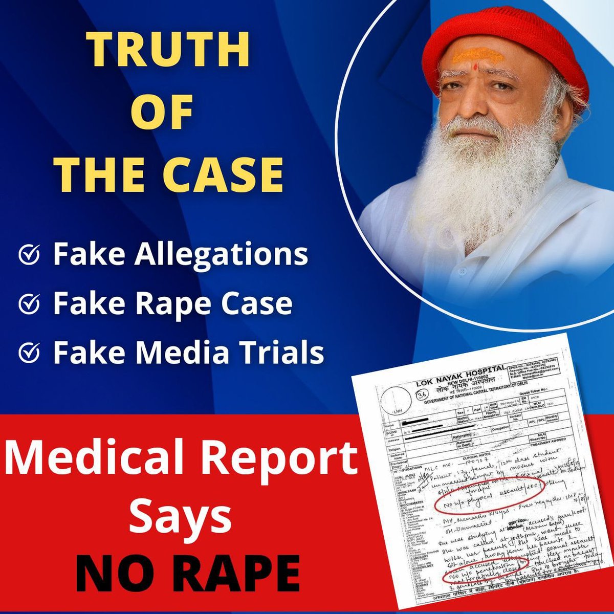 Gopuu_'s tweet photo. @AshramGzb #DocumentsExposeTruth 

📍Medical Report of the so-called Victim Girl is an Adequate Evidence which proves that Sant Shri Asaram Bapu Case is Totally Bogus Case

📍No Rape as per Medical Report
#MedicalReportSaysNoRape

📍Voice Of People demanding Justice For Bapuji https://t.co/zrenmpfORb