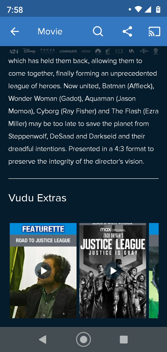 Very happy to see that VUDU finally added #ZackSnydersJusticeLeague #JusticeIsGrey to their digital platform. It wasn't available till this week. It's also available on, #MoviesAnywhere #RestoreTheSnyderVerse
