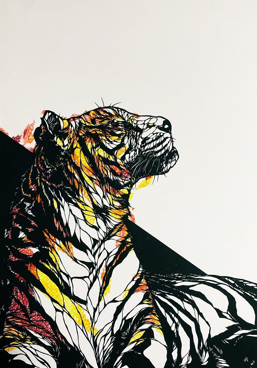 Hirako48608830's tweet photo. 残り火
#切り絵
#papercut
#workcompleted
#虎 https://t.co/rASsZXEnx7