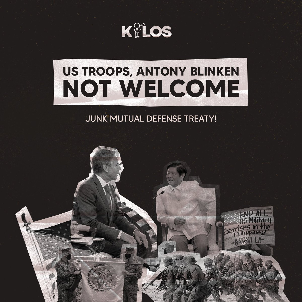 _KILOS_'s tweet photo. US TROOPS, ANTONY BLINKEN NOT WELCOME IN THE PHILIPPINES!

#DownWithUSImperialism
#JunkMDT https://t.co/RCe0unytYo