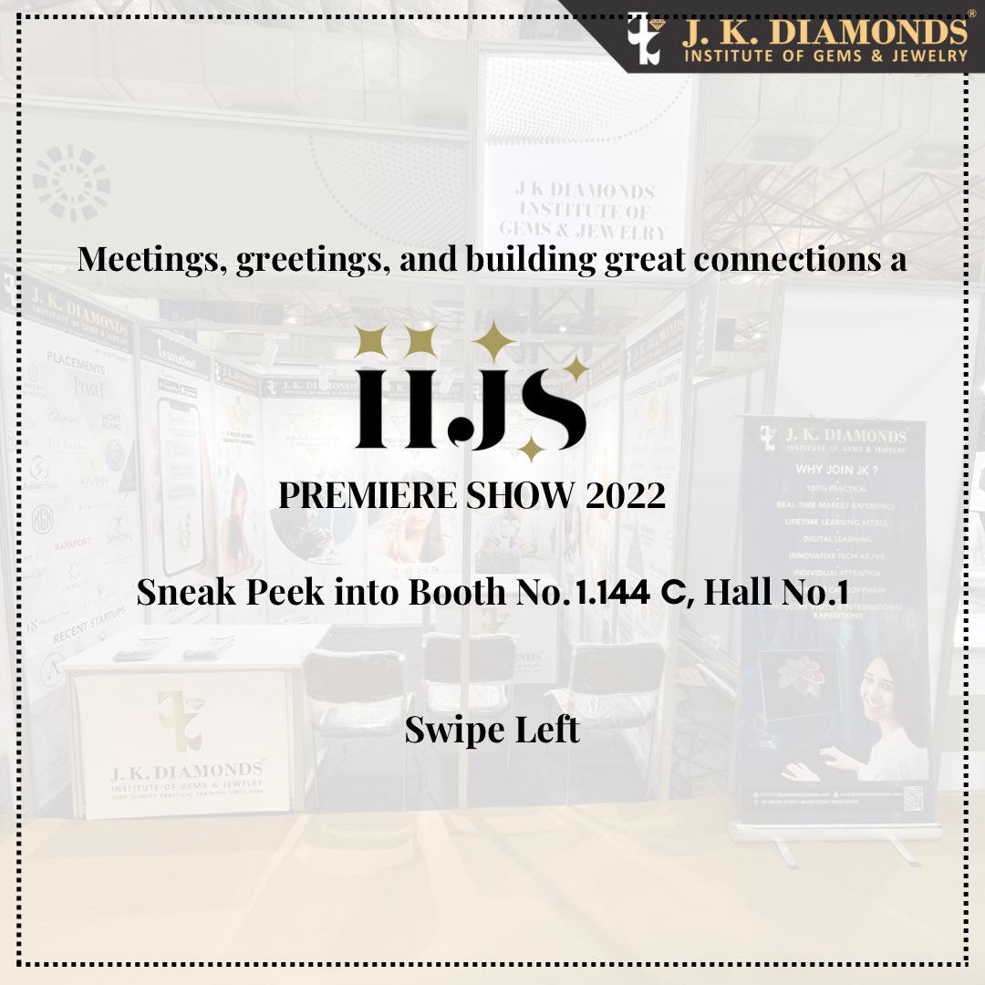 JKDIGJ's tweet photo. We’re at IIJS Premiere Show, 2022!!! It’s been lovely meeting you guys - reconnecting and connecting with new people. We’re surely taking back great memories. If you haven’t yet met us, come visit! (1/2)
#jkdiamondsinstitute #iijs #iijspremiere2022 #iijs2022 https://t.co/6N4mS3UzWE