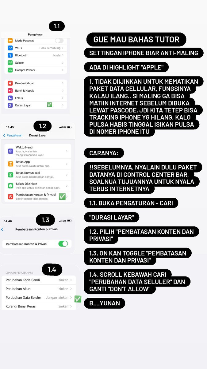 b__yunan's tweet photo. Tips iPhone Anti Maling, Setidaknya mencegah dimaling 

A Thread ✨ https://t.co/ffWSPTWqs5