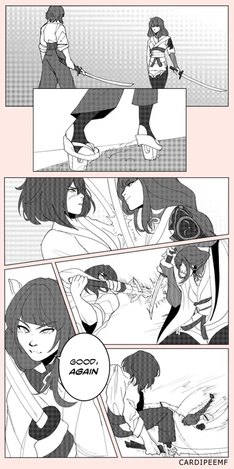 #eisaraweek2022: Sparring/Role Reversal/Comfort
its 4 am,,,,,,,,
#原神 #raidenshogun #kujousara 