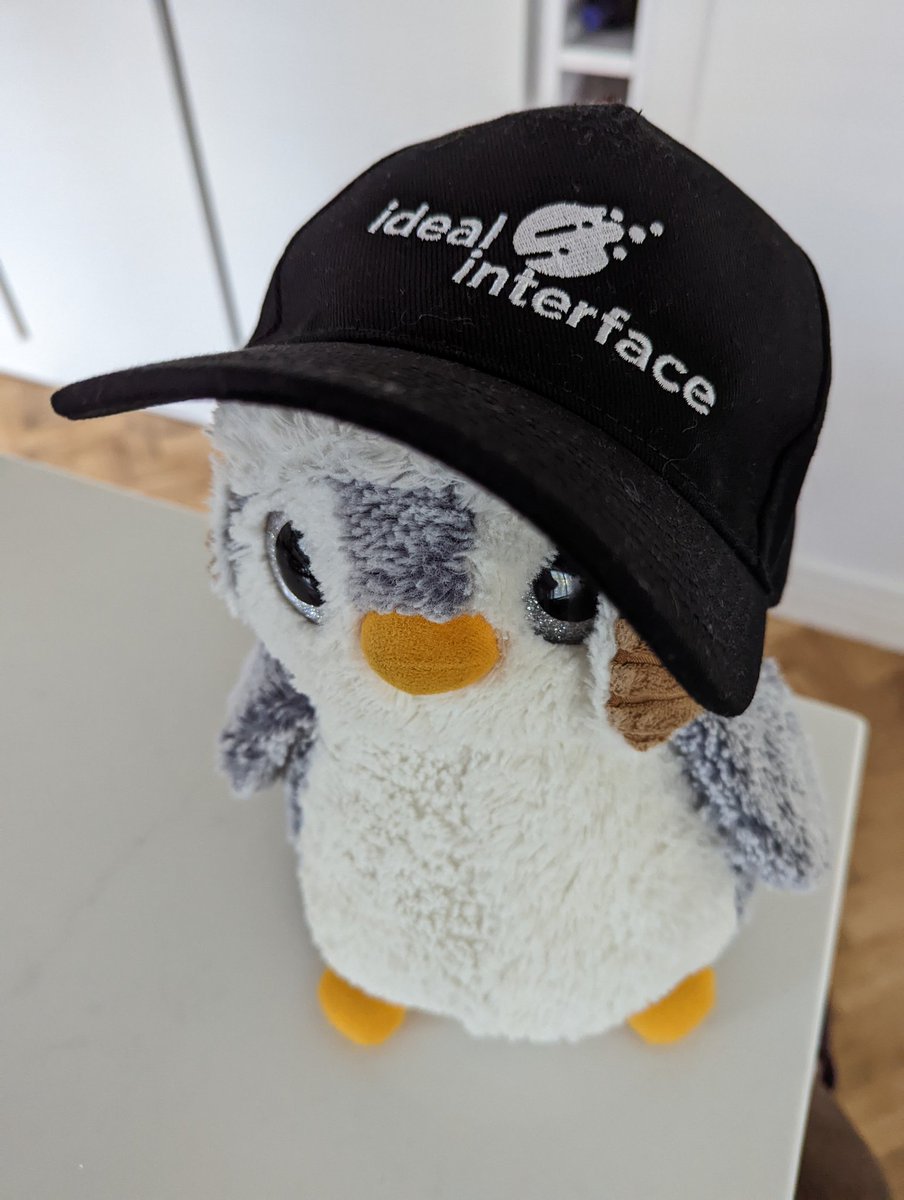 This morning Flippy The Penguin had been trying on our new branded work wear