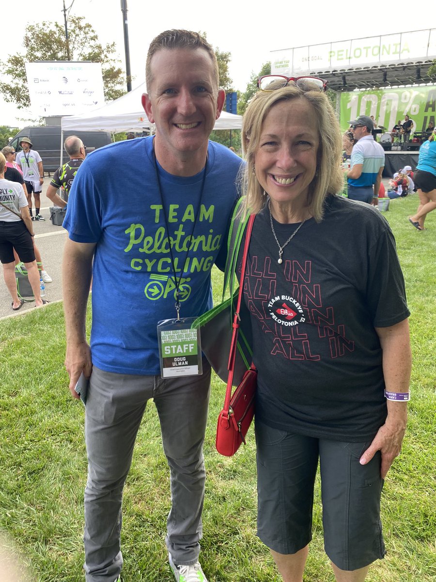 ⁦@Pelotonia⁩ #teambuckeye Thanks ⁦@dougulman⁩. Inspiring opening event. Ready for 57 mile ride today. On our way to create a #cancerfreeworld. ⁦⁦@OSUCCC_James⁩