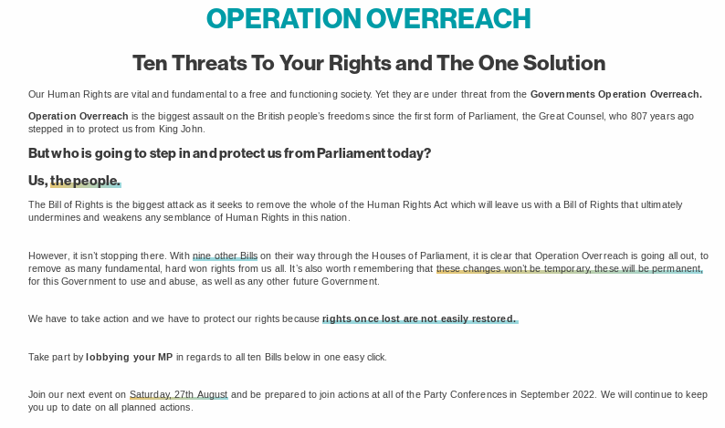 Operation Overreach: A tsunami of authoritarian bills threatens to remove free speech and other rights across the UK #RightsRemovalBill saveourrights.uk/take-action/op…