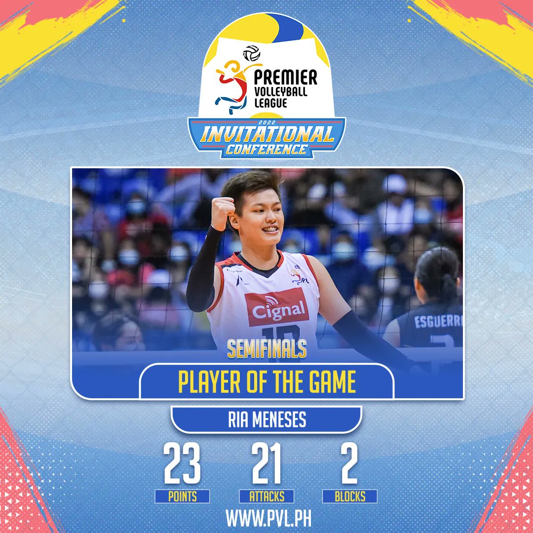 pvlph's tweet photo. RIA SHINES!

#PVL2022 

--

Livestream the matches on https://t.co/CRkUGmWScp or watch them live on One Sports and One Sports+. 

You can also watch the games on the kumu app at https://t.co/tCoM9CluZF  💙 https://t.co/gvqbqfyiSz