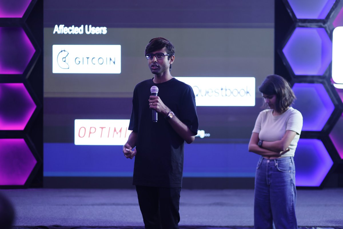 devfolio's tweet photo. We had @nupoor_neha & @kaushik_himself talk about Numa 🙌
They both work together at Uber and also contribute to @harmonyzkdao.
Numa helps communities tackle airdrop farming & hostile takeovers by eliminating fake wallets using face recognition 🔑
👉 https://t.co/r8QwEaq7zQ https://t.co/DB6JQXwY5m
