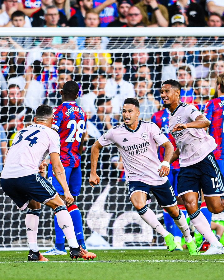 fubotvplus's tweet photo. Gabriel Martinelli scores the first goal of the 2022-23 Premier League season☝️ https://t.co/9wDf366P2B