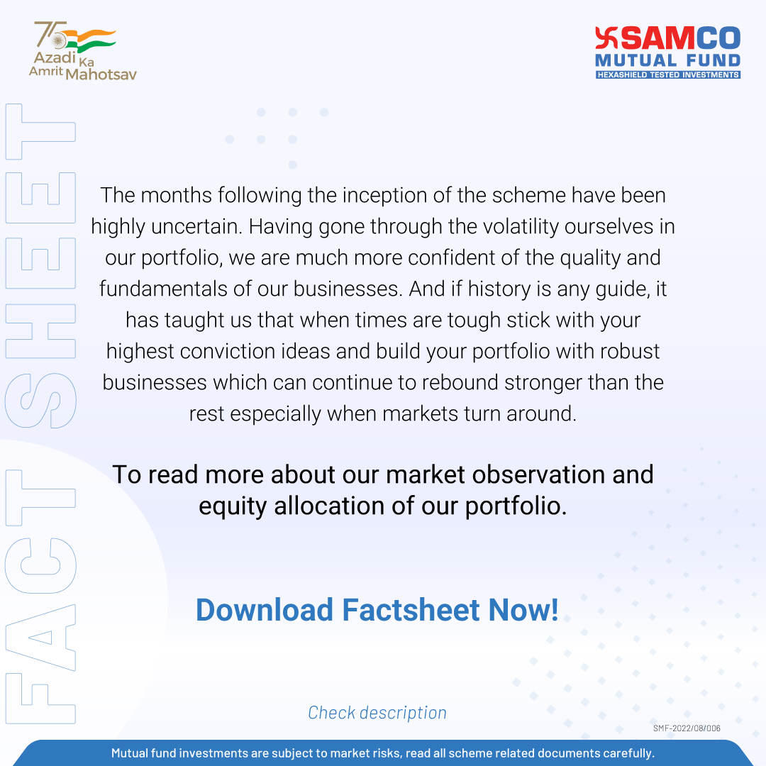 Samcomutualfund's tweet photo. Click on the link to download the factsheet for the month of July 2022 - https://t.co/a5n5GnuRf0

#factsheet #finance #financialfactsheet #july2022 #Samcomutualfund #mutualfund #equity #portfolio https://t.co/QjDvIH5y26