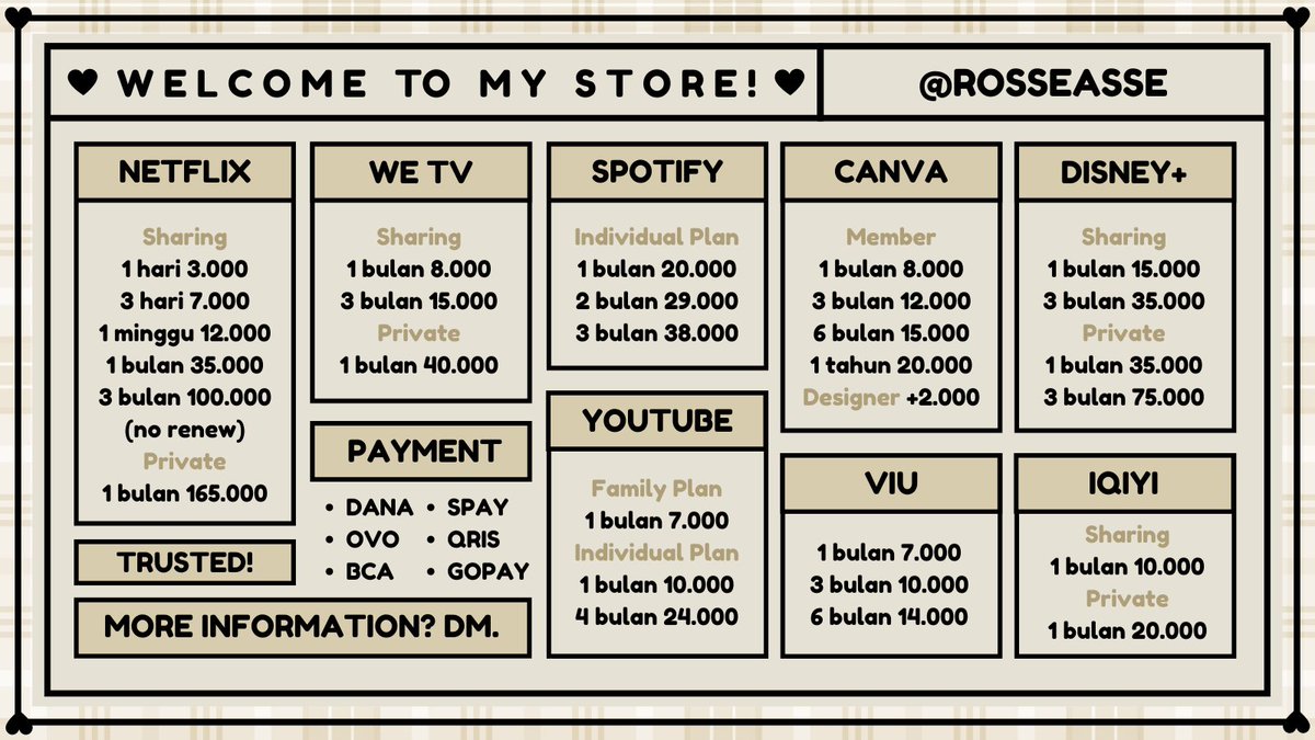 rosseasse's tweet photo. WeTV Sharing
1 bulan = 8k
3 bulan = 15k

WeTV Private
1 bln = 40k

📍app prem jual need zonauang fast murah

#zonajajan #zonauang #zonaba https://t.co/5CvSiH9wKB