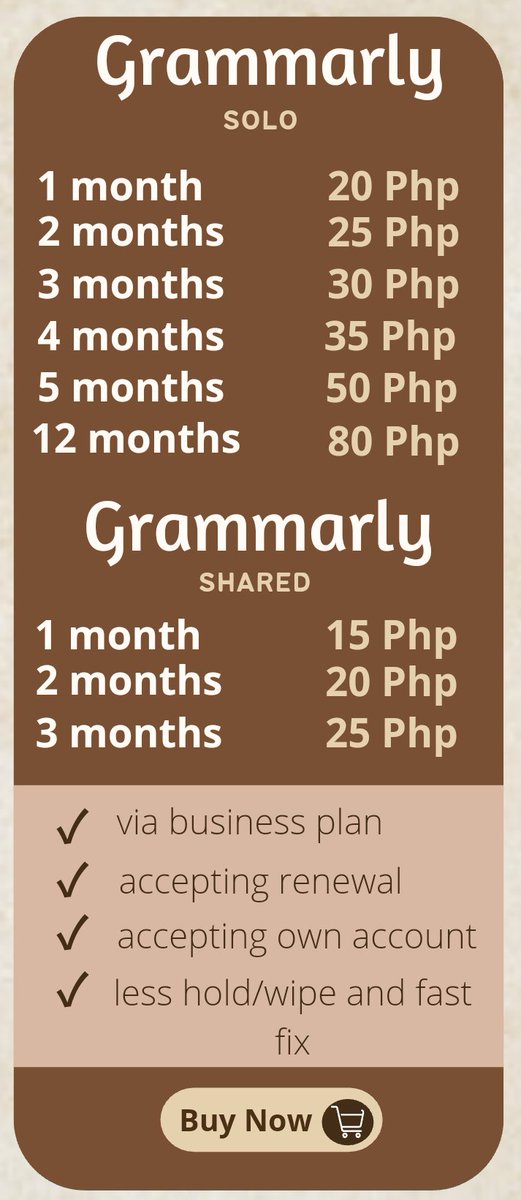 sv_premiumss's tweet photo. SV Premiumss

GRAMMARLY (SOLO/SHARED)
✓ via business plan
✓ accepting renewal
✓ accepting own account
✓ less hold/wipe and fast fix

dm for orders :) https://t.co/bGnY8L7sCt