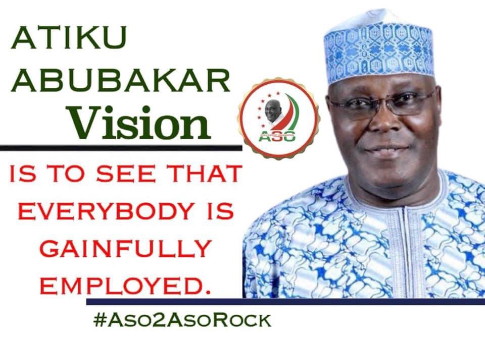 The_DG_ASO's tweet photo. HE Atiku Abubakar leadership style will left a legacy of creating mass Jobs and Employment across the Nation.
#Aso2AsoRock https://t.co/4RL8J7kDiC