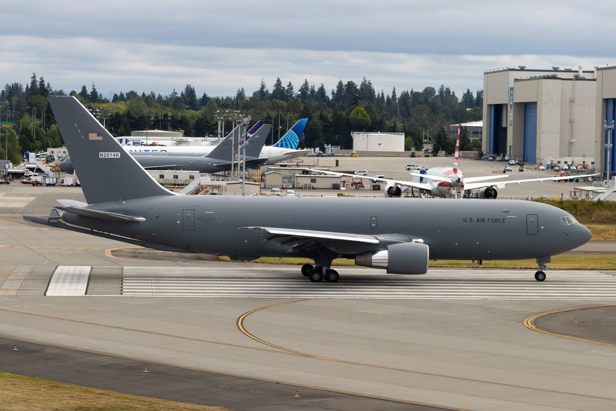A Brand New KC-46 Pegasus (N2014K) rolling out of Boeing Everett Paine Field on 7/22/22