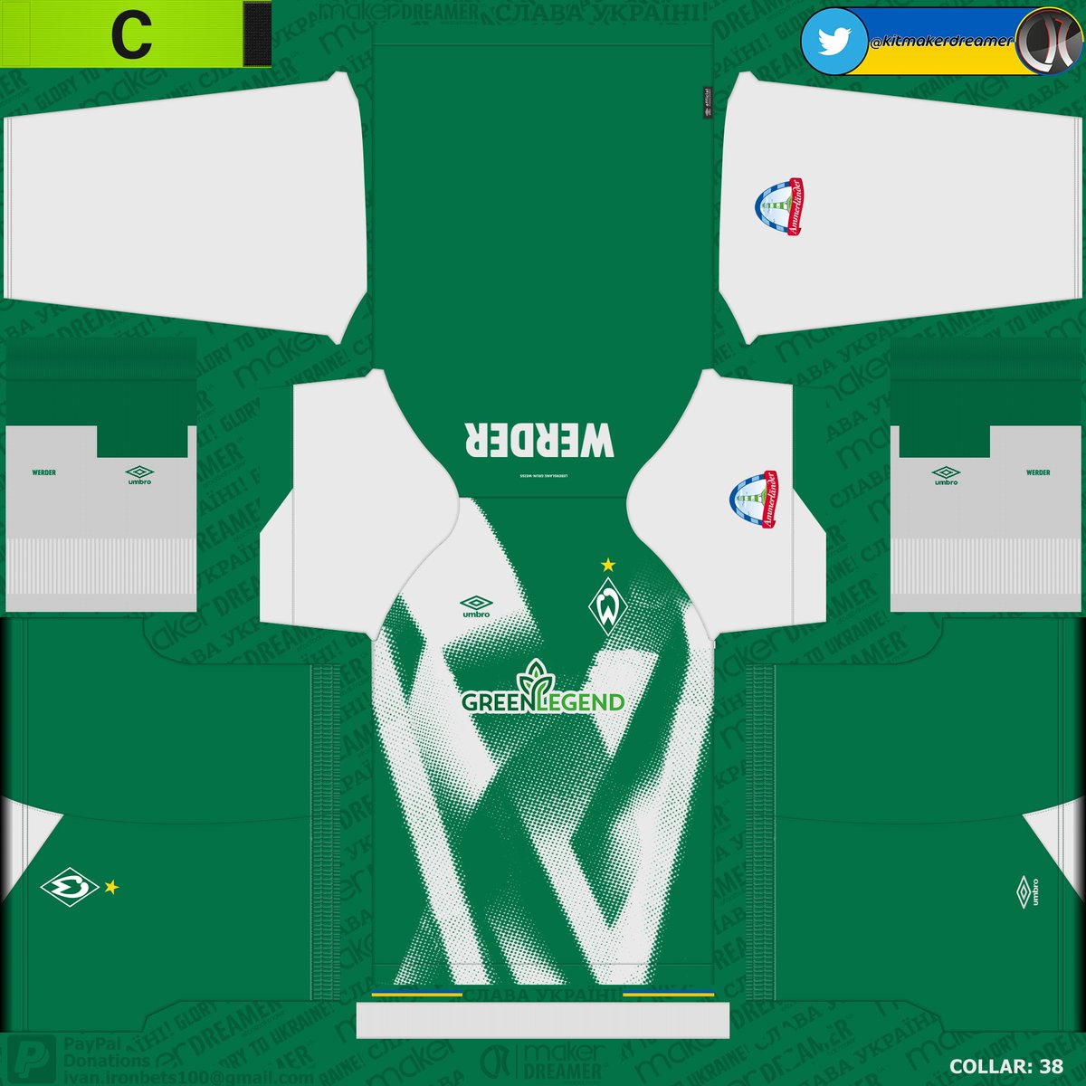 kitmakerdreamer's tweet photo. #WerderBremen Home kits 22/23

You can buy templates from me, I also make kits to order!

💵Donations: PayPal: ivan.ironbets100@gmail.com

#kitmakerdreamer #makerdreamer #newkits #kitpack #efootball2022 #pes21 #konami #kits  #Bundesliga   #GloryToUkraine #templatesumbro #umbro https://t.co/cQHaBboNvH