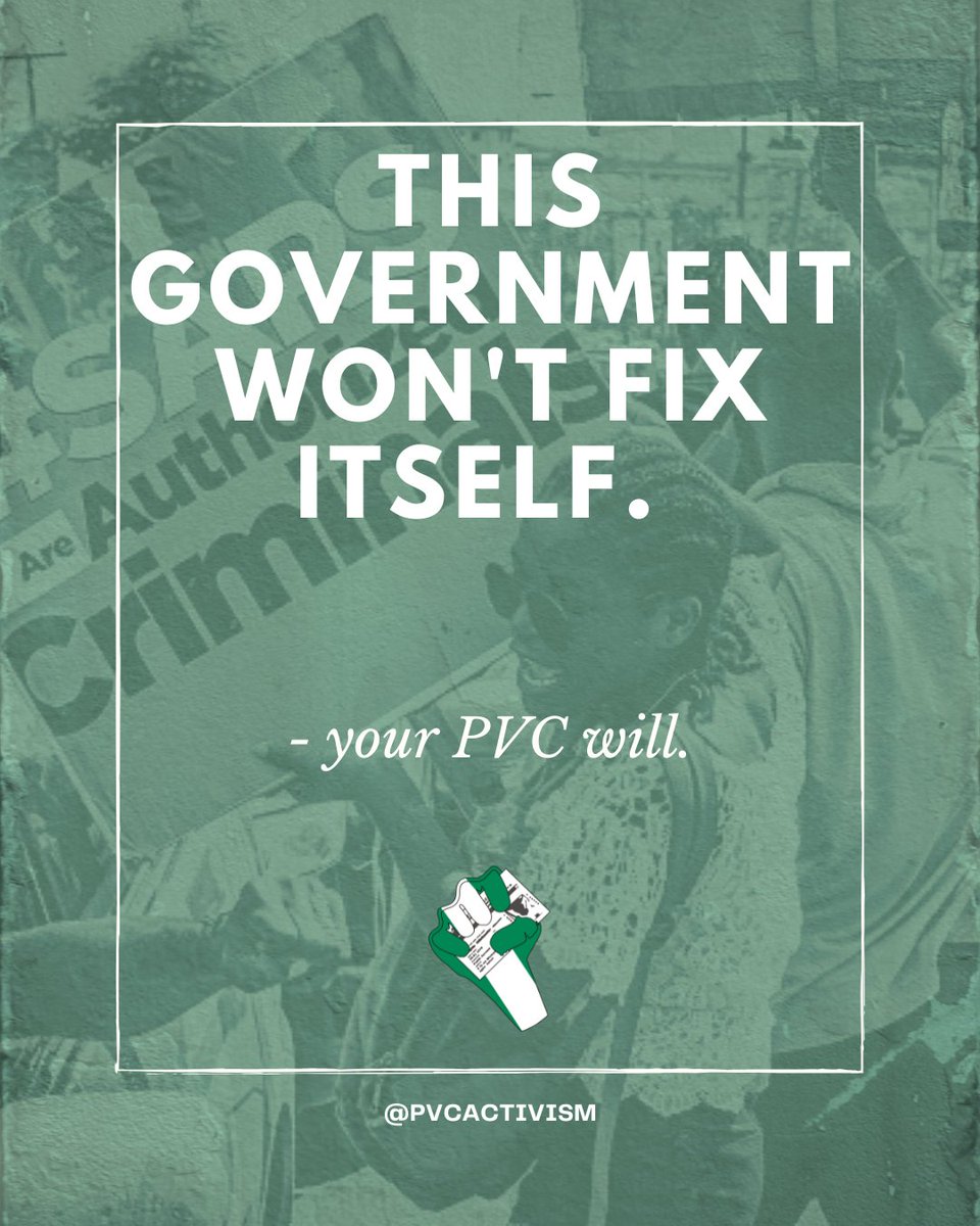 Something for the road ~ PVC Activism.

#EndSARS #ASUUstrike #ASUU #ASUUStrikeUpdate #BBNaija #BBNajia #LekkiMassacre #INEC #SixtPercentOfUs #YouthVoteCountNG #EU4Democracy