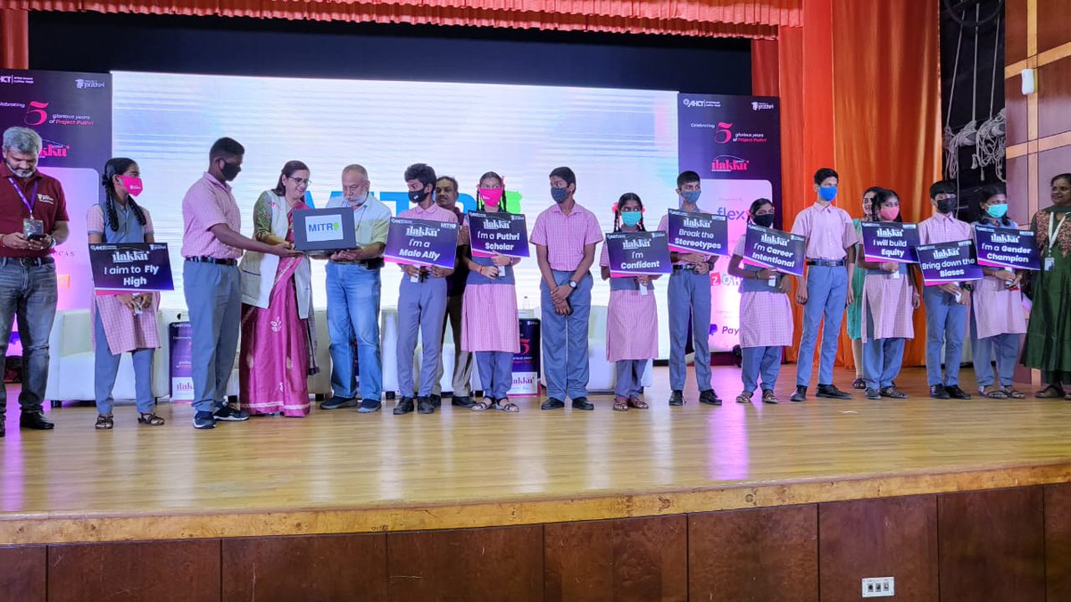 projectputhri's tweet photo. MITR or Men Impacting Trust and Respect launched on the occasion of the 5th anniversary of Project Puthri- Puthri Ilakku. The intervention aims to groom adolescent boys to enter the workforce as male allies to women counterparts. #ProjectPuthri #Puthriilakku #VetriPadiKattu https://t.co/0G2CZs3KZF