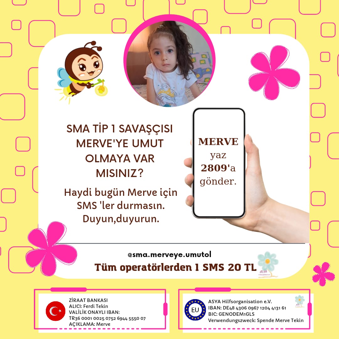 Savaşçı Mervemiz sizlerin 20 TL desteğiyle bu savaşı kazanabilecek.
Duyun,duyurun Merve'nin size ihtiyacı var.
Bağış için taplink 👇🏽💛
taplink.cc/smamerveyeumut…
#sinaviptalolsun #CristianoRonaldo #kpss2022iptal #Oyum2020Kpssye #capitec #TheSandman #binance #israil #ไฟไหม้ผับชลบุรี