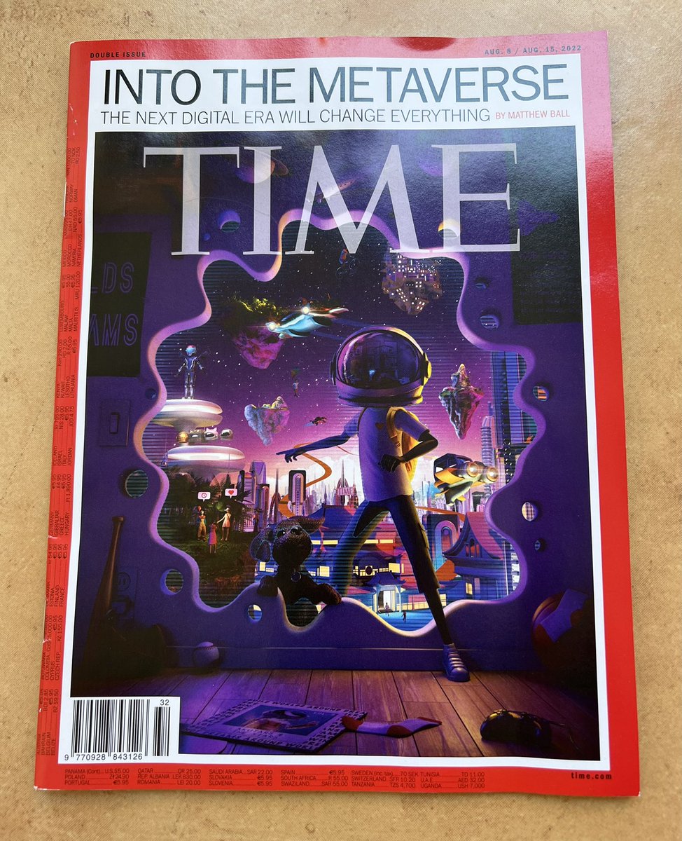 borgetsebastien's tweet photo. Grabbed a copy of @TIME feat. "Into The Metaverse" cover art by @Micah_Johnson3 (got the NFT too 🔥) and article by @ballmatthew. 

TIME also owns virtual lands in @TheSandboxGame - shown in 2021 on the timeline. Let's keep building for 10+ years 💪

https://t.co/MQDr1wro2v https://t.co/RxXzdFPO6g