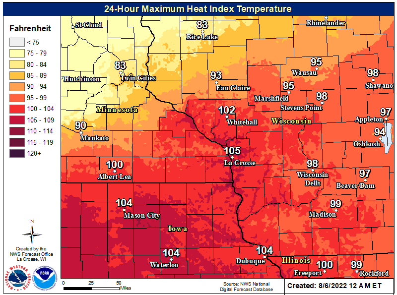 Good Morning SE Minnesota!

Gross weather alert day.

Very hot and humid, partly sunny, some strong storms after 4pm. Heat index values over 100-105 in areas.

Stay safe.

#MNwx #WIwx #IAwx #RochMN #Rochester #Austin #Minneapolis #EauClaire #Mankato #MasonCity #LaCrosse https://t.co/7WMyngSPkR
