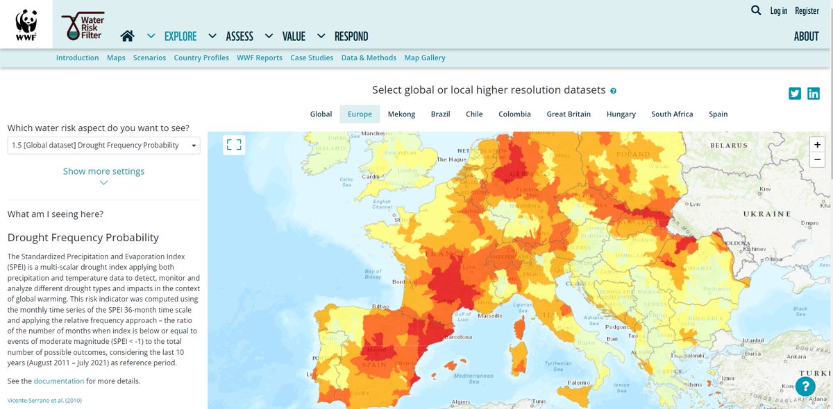 alexisjmorgan's tweet photo. People keep talking about "historic droughts"...but there's no good reason we should not be better prepared. @WWFWaterRisk has long had maps showing that France has a high drought probability...We can (&amp; must) all do better to get in front of #WaterRisk

https://t.co/9WpLWKp5c1 https://t.co/a496eHI954