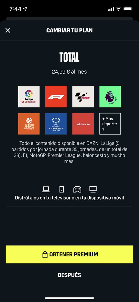 domisp2's tweet photo. Hay alguien mas que le pase que entras en @DAZN_ES y le salgan los candados y le pida de cambiar de plan. Un desastre todavía no he podido ver nada desde la suscripción. https://t.co/d3XWuEgH0f
