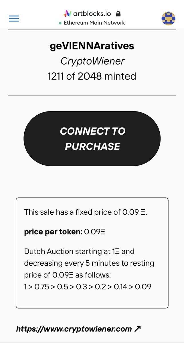 nftmatze77's tweet photo. 20 days until the opening...
and only 837 @CryptoWiener_ available for 0.09 ETH...
better mint now. π«΅π¦πΉπ£
#CryptoWiener #NFTart #leiwand #MatthisGallery
Link π https://t.co/KDEi3E7HK8