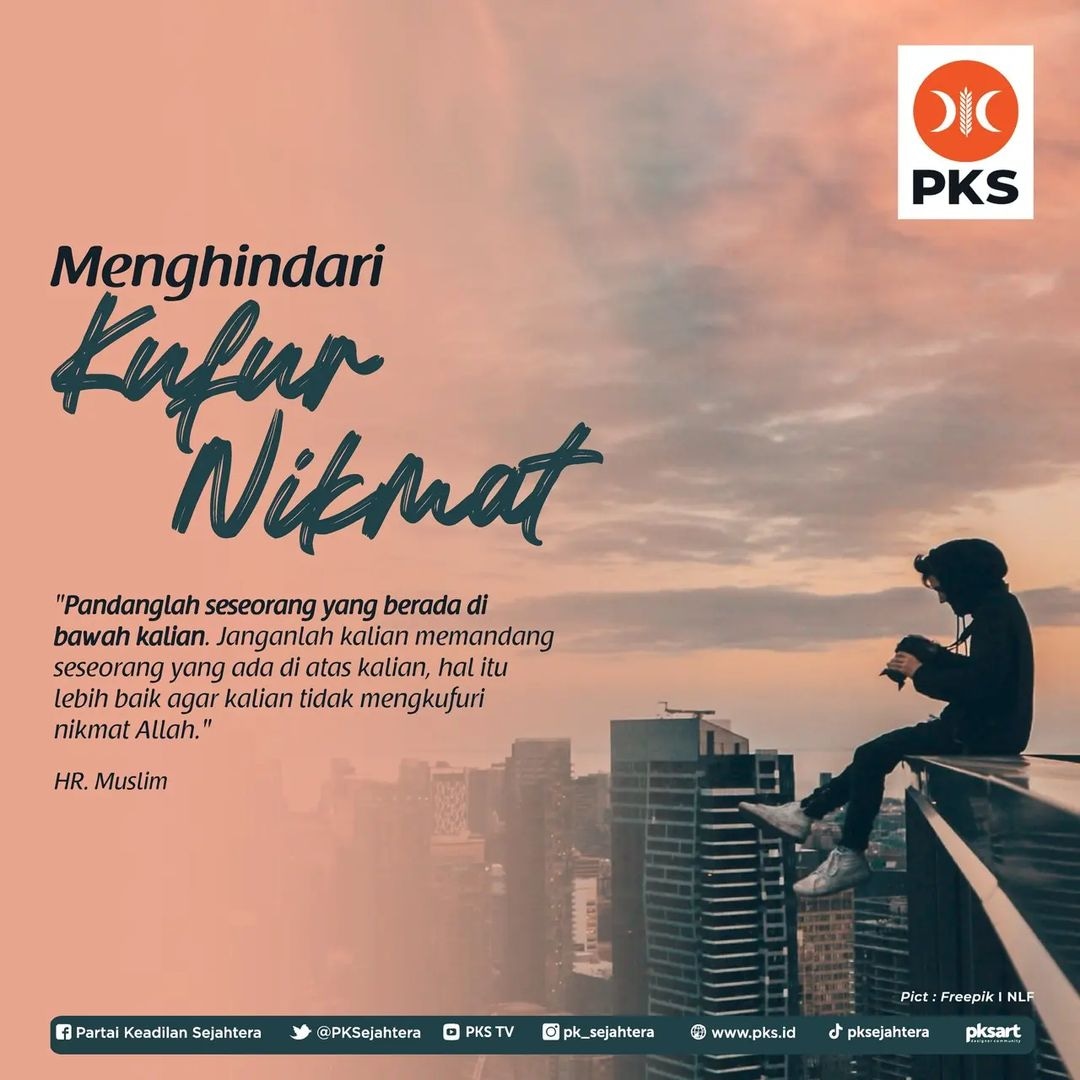 Selalu merasa cukup dengan mensyukuri apa yang kita miliki, karena mungkin yang kita miliki sekarang, sedang menjadi keinginan bagi orang lain.

#KalamMalam #PKSPelayanRakyat #Rakyat