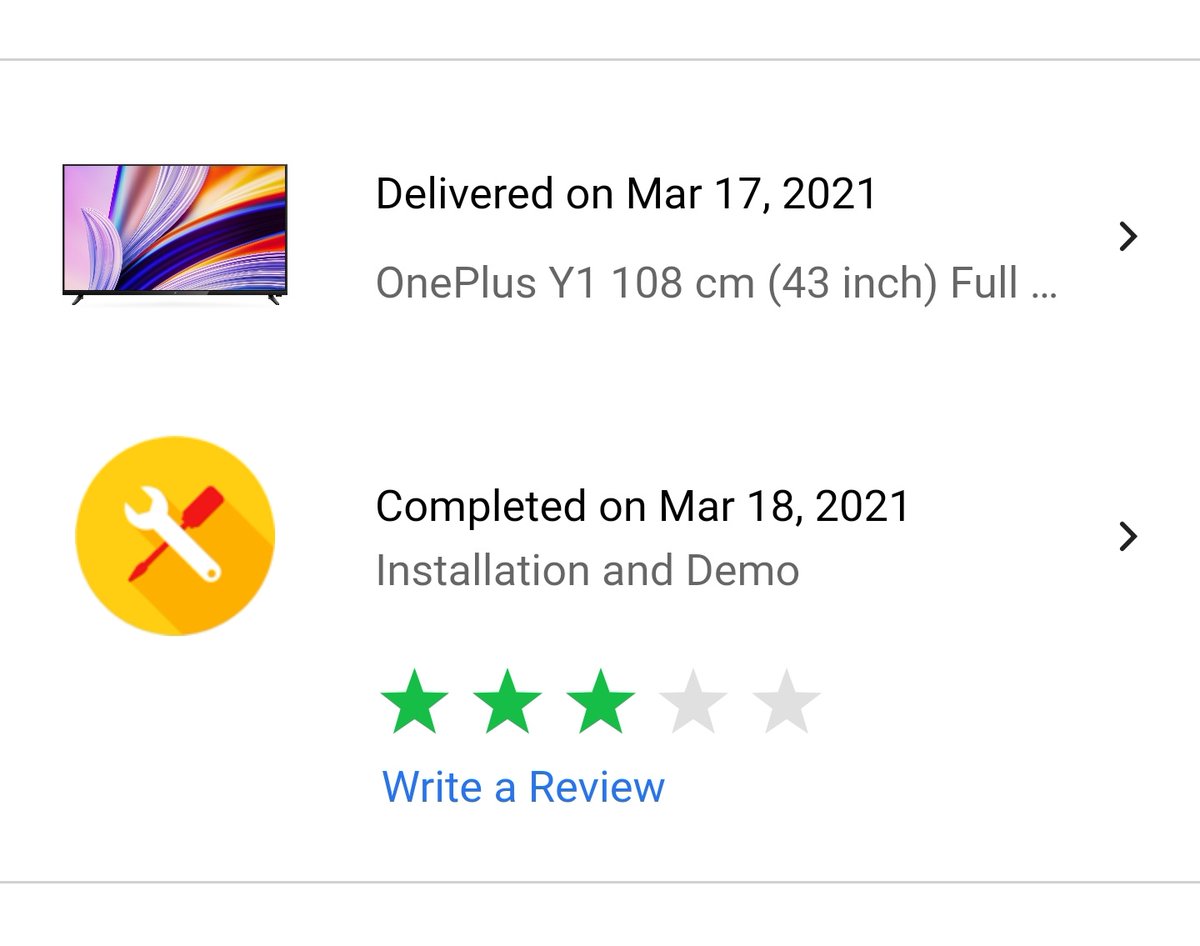 riju831's tweet photo. @OnePlus_IN @Flipkart I bought Oneplus Y1 (43) from Flipkart on March 2021.
The television was working fine at the time of installation. However, recently    instead of showing the picture, the screen appears black/blur.
Clearly, I am extremely disappointed by this purchase. https://t.co/JU4jPC27Mh