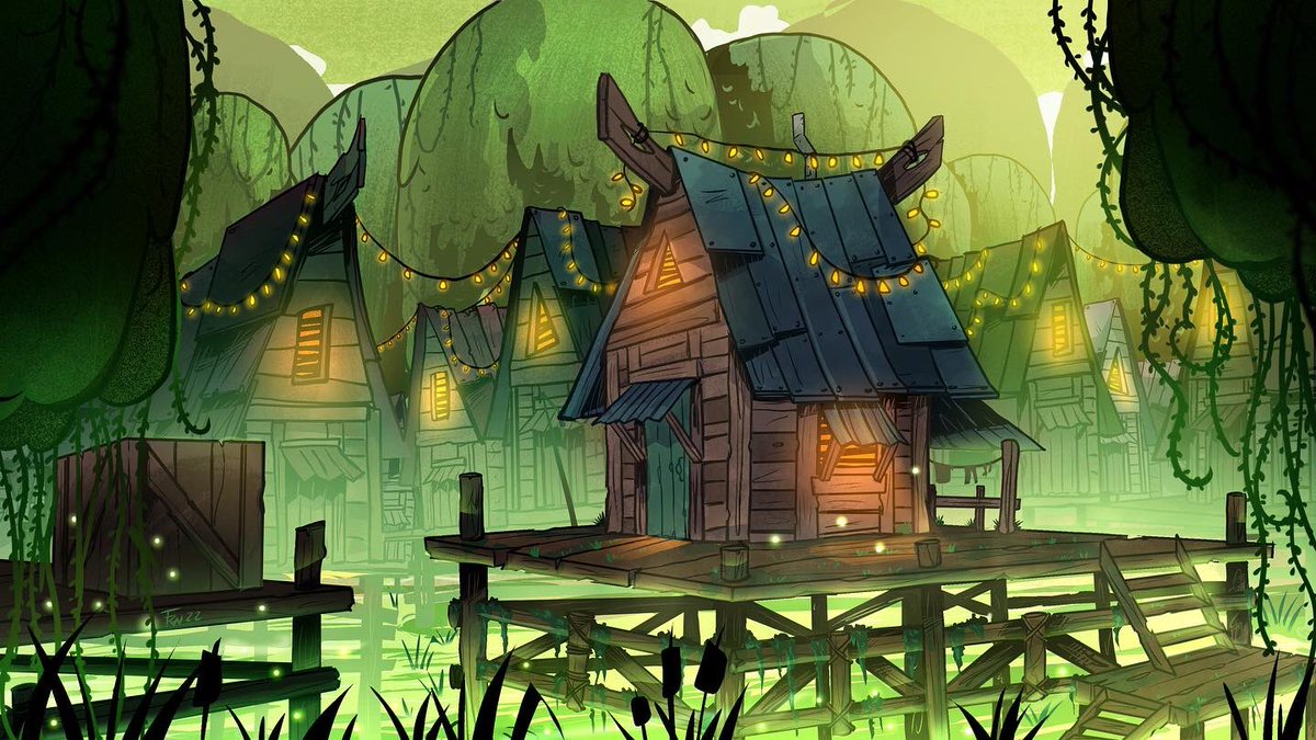 frankjovarg's tweet photo. #illustration #background #conceprart #cabin #swamp #swampcabin #swampbackground #animation #nickelodeon #nickanimation #cartoonnetwork #titmouse #titmouseanimation #swampriver #mysterious #wood #forests #swamptrees #fog #swampfog #enviroment #backgroundconceptart #jungle https://t.co/tBJLz8CalF