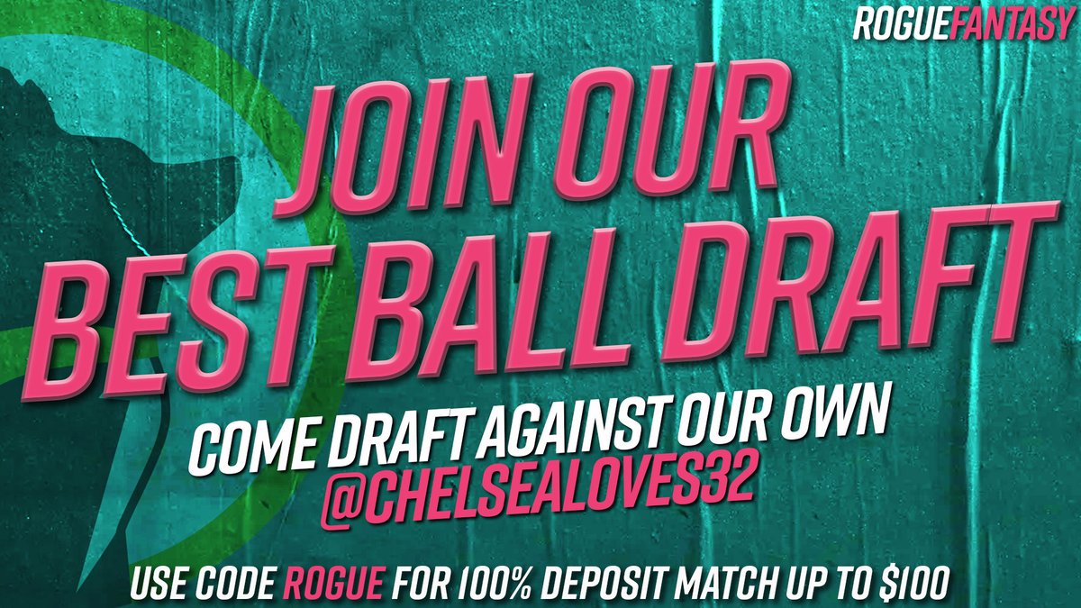 PremierBetShow's tweet photo. Come join our $3 draft over on @UnderdogFantasy and go up against our very own best ball expert @chelsealoves32!

https://t.co/r6tTXxnHFU

Use code ROGUE for a 100% match up to $100 on your first deposit! Join now before it fills up! https://t.co/9T04zgLupb
