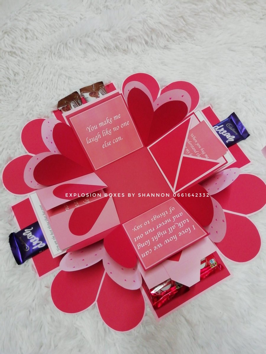 explosionboxes1's tweet photo. "13 Reasons why I like you" explosion gift box. Choc and photos option. R350.

#GirlTalkZA #GirlsTalkZA https://t.co/hYsFtHjalA