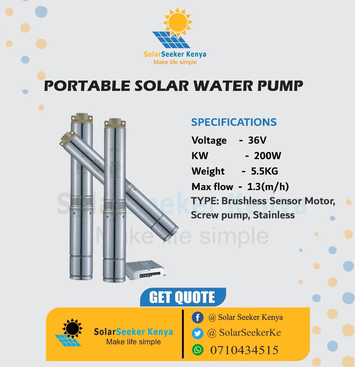 “Solar energy – Today’s resource for a brighter tomorrow!”
Reach out to us for consultations installation and maintenance of solar products. 
wa.me/message/PZZEFU…
.
#MasculinitySaturday #KenyaKwanzaMegaRally #Kasarani Sudi #FirimbiFest Jackline Nyayo Stadium Raila Ruto Uhuru