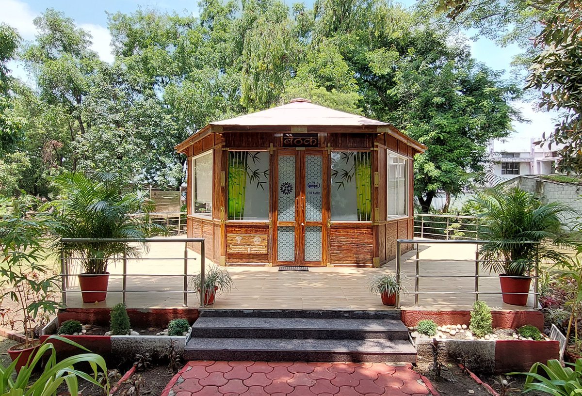 250 sft meeting room made completely of Bamboo composites <a href="/csirampribhopal/">CSIR-AMPRI Bhopal</a>- terrific alternative to teak wood or concrete. Less CO2, more environment friendly, potential employment generation- win-win in all respects. 

<a href="/CSIR_IND/">CSIR, India</a> <a href="/MoRD_GoI/">Ministry of Rural Development, Government of India</a> <a href="/Secretary_MoHUA/">Srinivas Katikithala</a> <a href="/MoHUA_India/">Ministry of Housing and Urban Affairs</a>