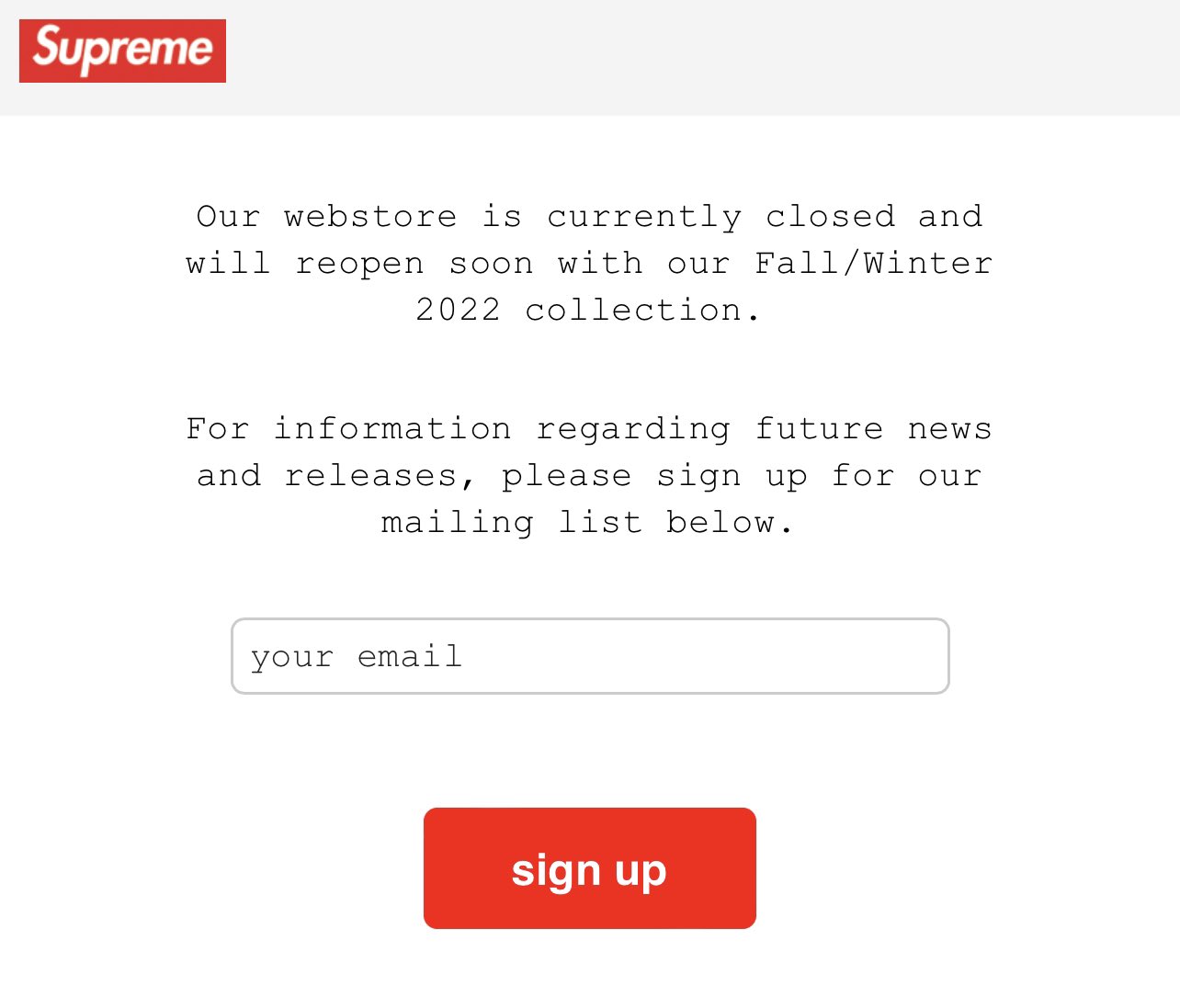 Supreme web store sales