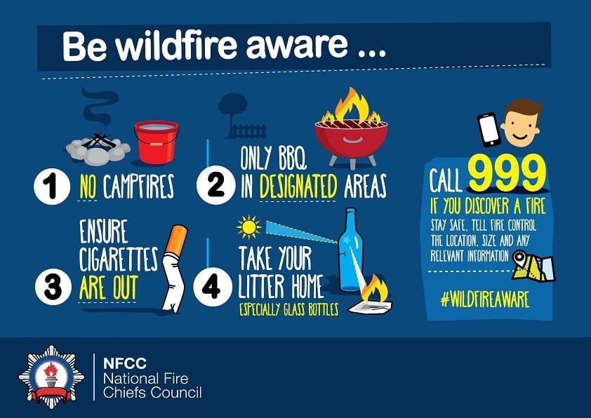 ☀️ ❗With temperatures rising over the weekend and long into next week, risk of 🔥wildfires🔥 is high. How can you help?
 #wildfireaware <a href="/CornwallFRS/">Cornwall Fire and Rescue Service</a>