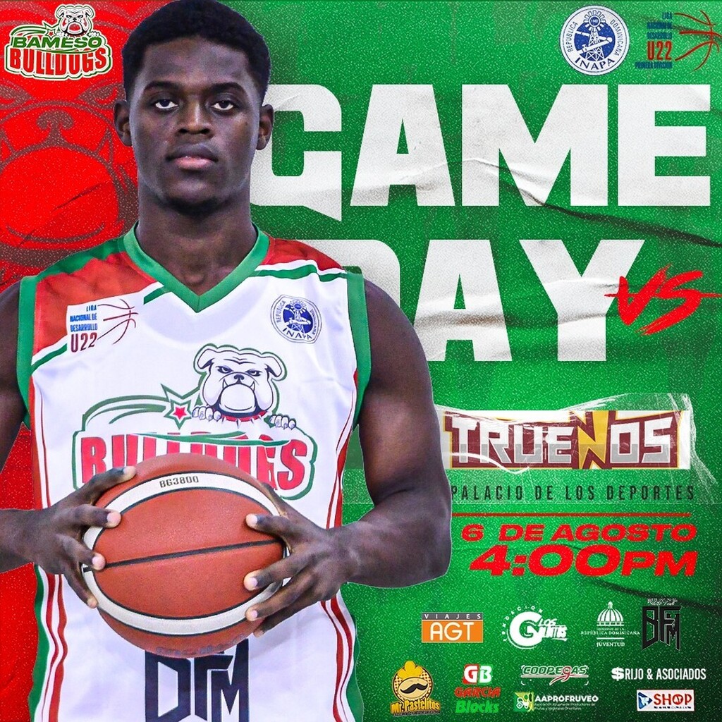 ¡A defender nuestra casa🟢🔴!

📍Palacio de los Deportes
⏰4:00pm
🆚 <a href="/lostruenos_/">Los Truenos de Tejas</a> 
💻 youtube/LiveFedombal

#laJauria #BamesoBulldogs #LaLigaDeLasOportunidades #U22 #lndoficial <a href="/viajesagt/">viajesagt</a> <a href="/juventudrd/">Ministerio Juventud</a> @blocksgarcia <a href="/coopegas/">lemiel jean batista</a> <a href="/bulovasfamily/">BULOVA - KING BULOVA</a> instagr.am/p/Cg6H622JlXr/