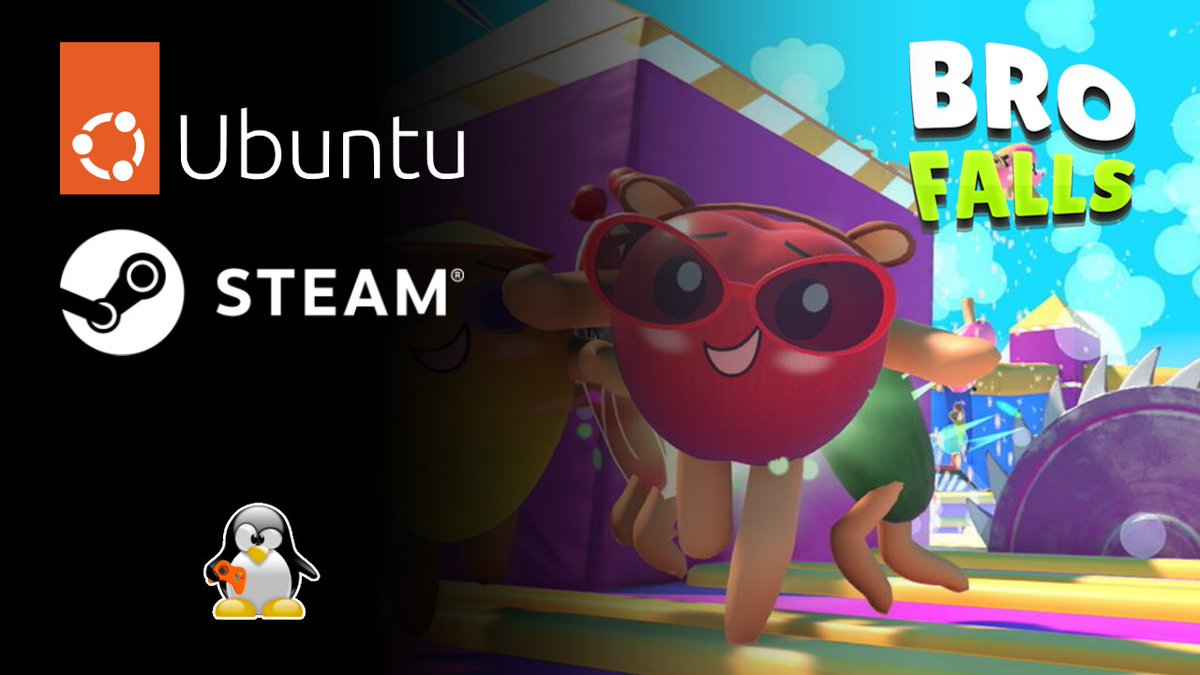 Jucariconlinux's tweet photo. Se sulla vostra Distro FALL GUYS cracha, potete provare @BroFalls, è gratuito, lo potete scaricare da #Steam e su #Linux funziona bene.

https://t.co/ovpNySHKRX https://t.co/9go7g8v4Pb