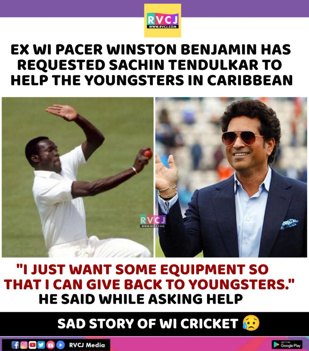 RVCJ_FB's tweet photo. Former West Indies Pacer Winston Benjamin Asks For Help From Sachin Tendulkar https://t.co/YkxjK25Rgu