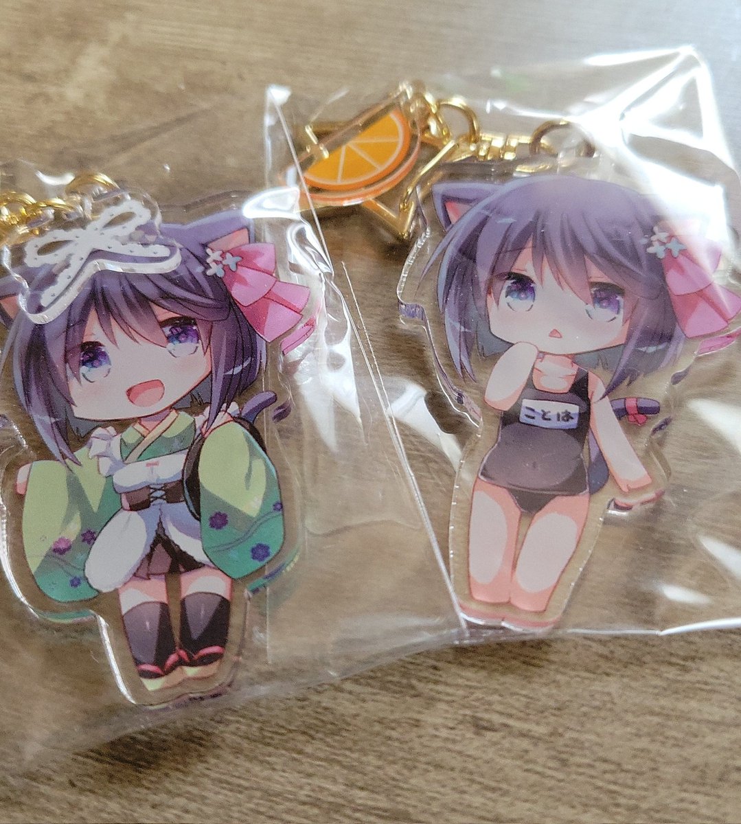 アクキー、チャームがついてて可愛い 