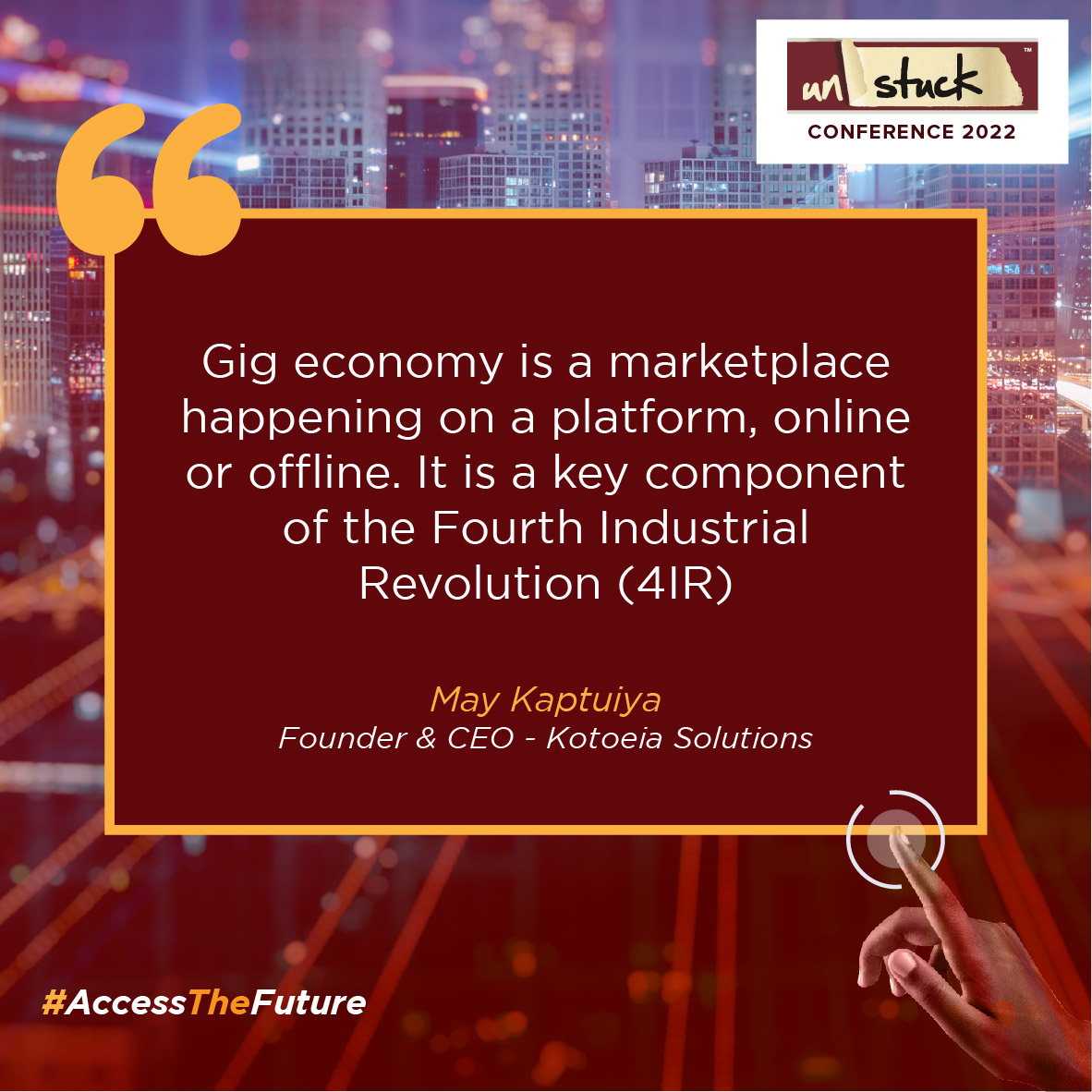 UnstuckKe's tweet photo. Gig economy is a marketplace happening on a platform, online or offline. It is a key component of the Fourth Industrial Revolution (4IR)  

#Accessthefuture
#Equippedforimpact
#unstuckconference2022 https://t.co/wjMpyBamlF