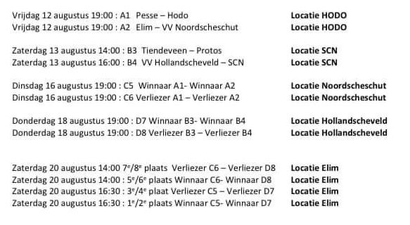 Komende vrijdag begint de 5e editie van het Prent Dorpentoernooi, hierbij nogmaals het volledige programma: