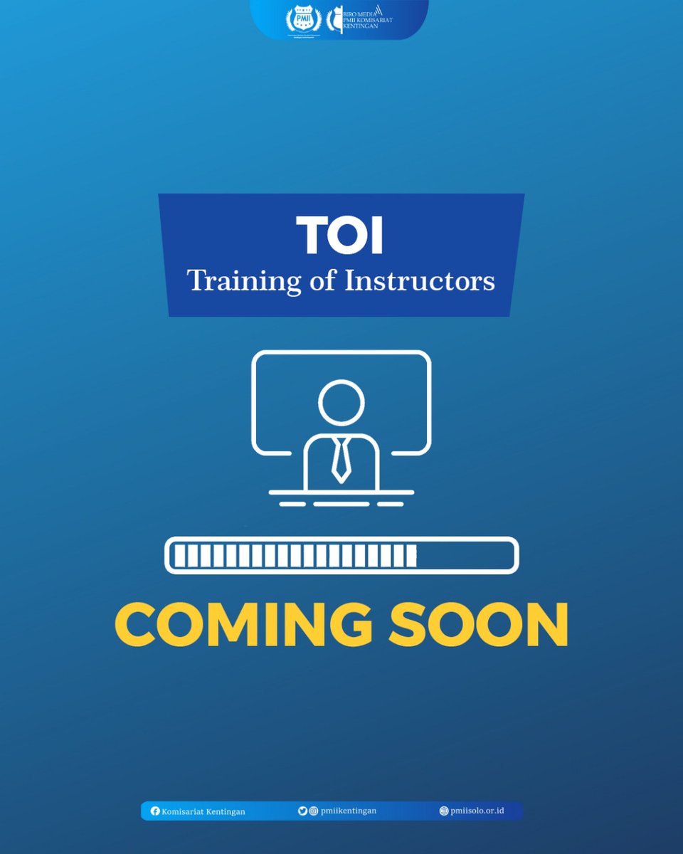 PMII_UNS's tweet photo. COMING SOON
Training Of Instructors

Stay Tune untuk informasinya Sahabat Sahabati!!! https://t.co/WfoPHicjui