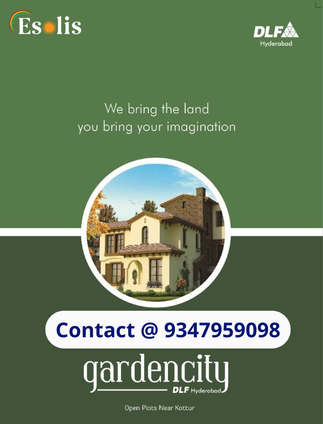 Esolis_Services's tweet photo. Residential Villa Plots (HMDA)in  Garden City, DLF Hyderabad starting at Rs 15000/ sqyads well-developd Gatd Community Luxurious Amenities in about 100 Acres Residential Township on Bangalore Highway Nandigam 15 min drive from Outer Ring Road, Shamshabad call us on +91 9347959098 https://t.co/x64hB1DAIv