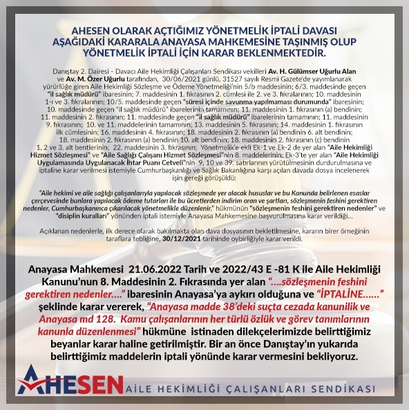 AHESEN gibi Ceza Yönetmeligi'nin iptali için Danıştaya dava açan tüm stk.'ları emeklerinden dolayı tebrik ediyoruz.
Birlikte güçlüyüz.
<a href="/ahesenorgtr/">AHESEN</a>