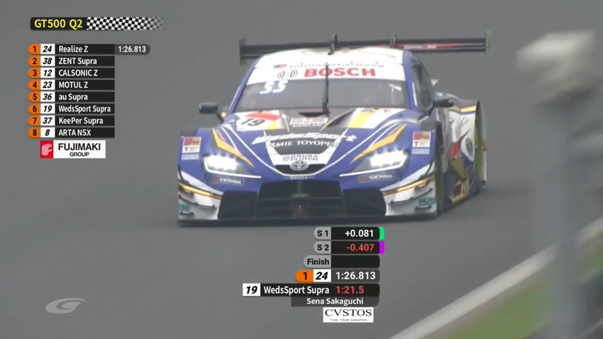 やっぱりWedsが速かった🙌 GT500 ポールポジション獲得 19号車