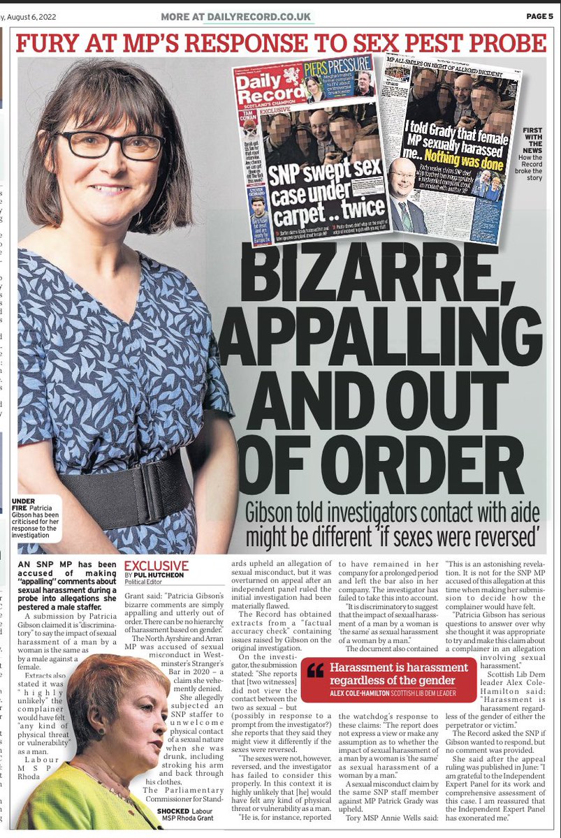 Janela_X's tweet photo. Here we go ladies. SNPs Gibson says we’re ok to sexually harass men as it’s not the same as when men harass women!  🤦‍♀️🤦‍♀️🤦‍♀️🤦‍♀️ https://t.co/w3aH7aRhMS