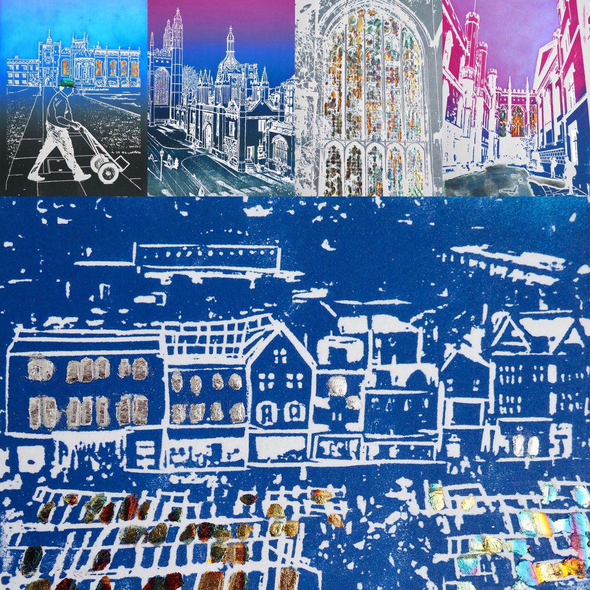 JoTunmer's tweet photo. My pink phase - new colourways at Cambridge Contemporary Art Trinity St #cambridge #printmaker #printmaking #pinkphase https://t.co/w1msQrwi2B