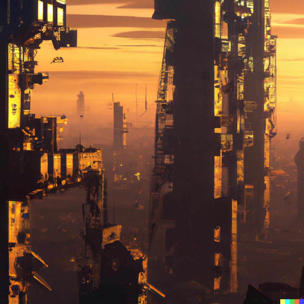 _JacobStone's tweet image. Day 8 of 50!

Another cityscape! This is what AI thinks our dystopian future looks like.

“A photorealistic photo of a futuristic dystopian dense cityscape at sunset”

#50DaysOfDallE #dalle #dalle2